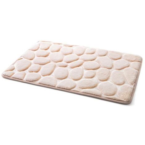 Tapis de bain antidérapant et absorbant, en mousse à mémoire de forme douce, pour salle de bain et cuisine - abricot (1/5)