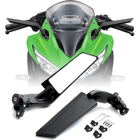 Rétroviseur extérieur réglable en aluminium Pacewalker pour moto, compatible avec Kawasaki Ninja 400 650 Zx10r Zx6r Zx-636 (2018-2022) et Honda Su-White. (1/5)