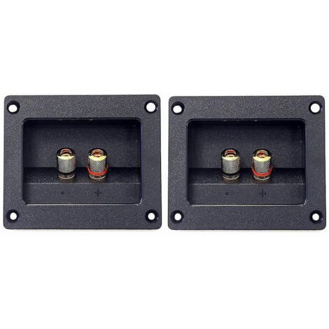 Lot de 2 connecteurs à ressort pour haut-parleurs 2 voies, boîtier stéréo de voiture à monter soi-même, fiches bananes et prises pour subwoofer. (1/5)