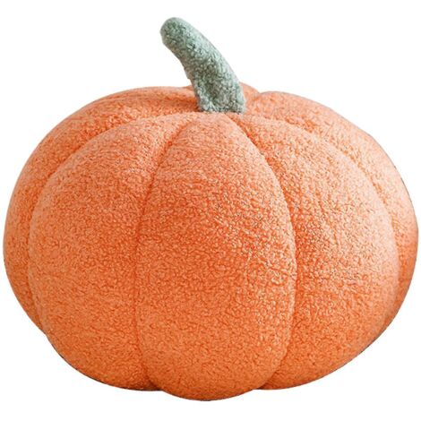 Coussin décoratif citrouille d'Halloween - Coussin citrouille doux et moelleux pour canapé - Décoration d'Halloween mignonne - 35 cm - orange (1/5)