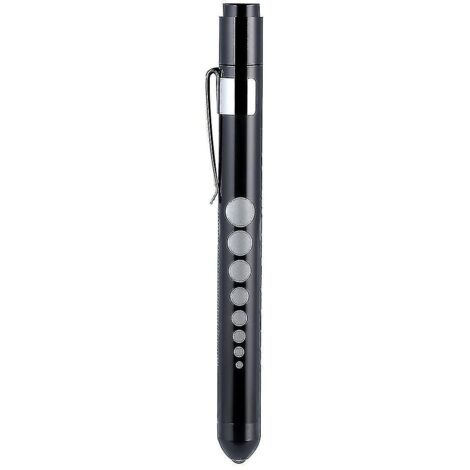 Stylo lampe médicale avec pupillomètre, lampe torche LED réutilisable pour infirmières, médecins et étudiants en soins infirmiers - Noir (1/5)