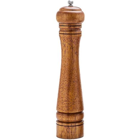 Wood Pepper Grinder Pepper Mill,adjustable Coarseness Wooden Peppermill, Ceramic Grinding Mechanism Salt Mill-10 inches- (1/5)