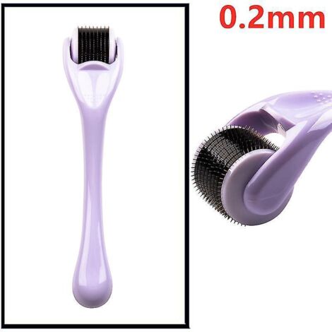 Rouleau de micro-aiguilles pour la peau, la barbe et les cheveux (0,2 mm, 0,25 mm, 0,3 mm) - Outil de micro-lavage du visage (540 aiguilles) pour le visage, le corps et la croissance des cheveux - Bla (1/5)