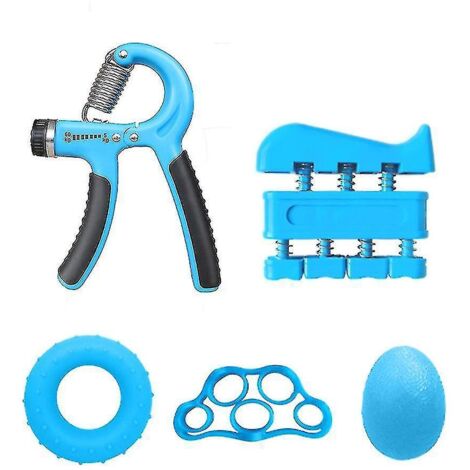 Ensemble de 5 pinces de renforcement pour les mains et les doigts (bleu) (1/4)