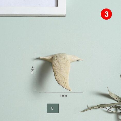 Décorations murales en céramique 3D en forme d'oiseaux - 3 pièces (1/5)