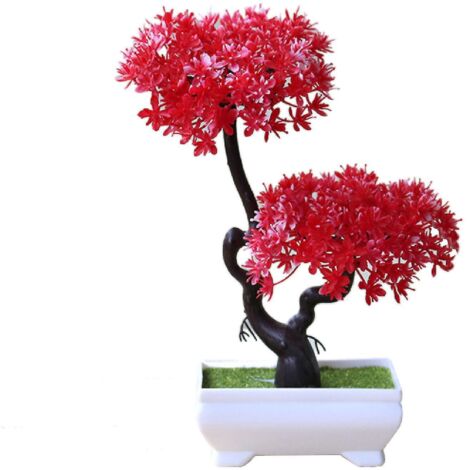 Plante artificielle réaliste, faux bonsaï en plastique sans entretien, ornement en pot, décoration pour la maison, l'hôtel ou le jardin, cadeau - 5 (1/5)