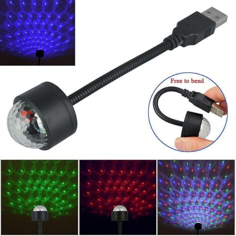 Lampe de projection de ciel étoilé changeant bleu+vert+rouge, mini LED USB, veilleuse pour toit de voiture ou chambre à coucher. (1/5)