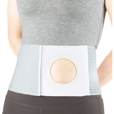 Ceinture de soutien de stomie ajustable (trou 3.14) unisexe avec ouverture pour poche de colostomie pour prévenir - Gris (1/5)