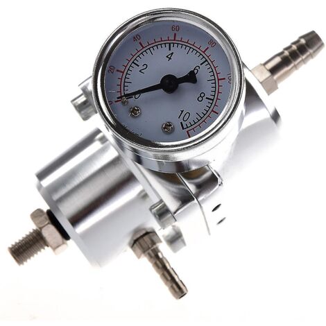 Régulateur de pression de carburant universel réglable pour voiture avec manomètre, argent-- (1/5)