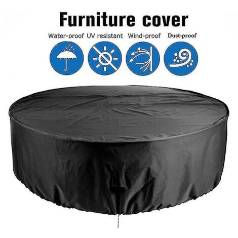 Housse de protection imperméable pour mobilier de jardin, table ronde d'extérieur, anti-décoloration - 227 x 100 cm (1/4)