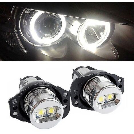 Lot de 2 ampoules LED 20 W pour phares antibrouillard, basse consommation et haute puissance, durée de vie ultra longue, avec feux de position Angel Eyes, compatibles avec BMW E90 E91 291519 (1/5)
