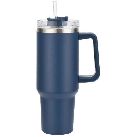 Gobelet isotherme de voyage Stanley Adventure Quencher 1,2 L (40 oz) en acier inoxydable avec poignée – Bleu marine (1/4)
