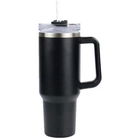 Gobelet isotherme de voyage Stanley Adventure Quencher 1,2 L (40 oz) en acier inoxydable avec poignée - Noir (1/4)