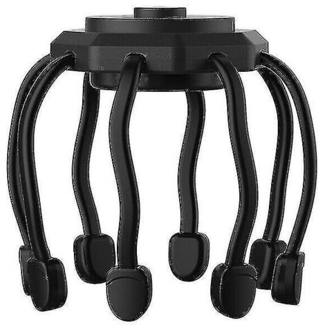 Appareil de massage électrique du cuir chevelu, 3 modes, sans fil, portable, masseur de tête à 360 degrés, noir (1/4)