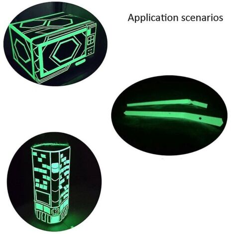 Ruban adhésif lumineux de signalisation pour éclairage fluorescent de stockage - 1 cm - Vert (1/5)