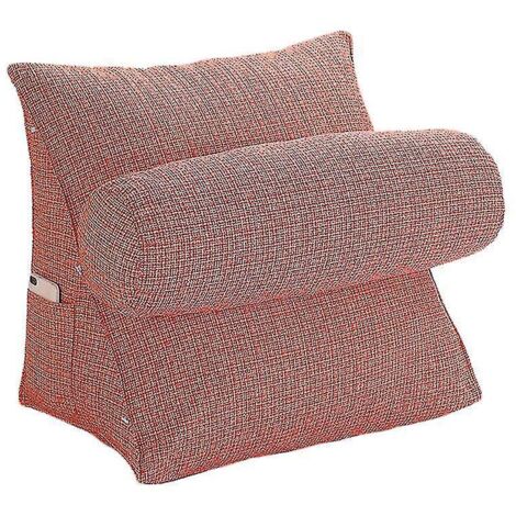 Coussin dorsal extra large / Soutien lombaire / Oreiller lombaire / Oreiller triangulaire avec 1 cylindre Kiseen Améliore la posture et prévient les douleurs lombaires pendant la grossesse - Orange (1/4)
