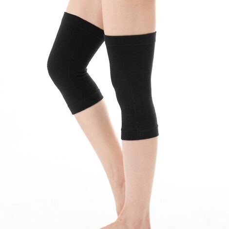 Genouillères ultra-minces, respirantes, à compression et élastiques, gardant la jambe au chaud, manchon de soutien du genou - Taille S - Noir (1/4)
