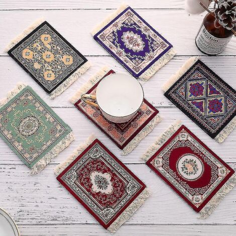 Tapis persan miniature tissé, tapis de souris, tapis de style rétro, motif de tasse, ordinateur portable - I (1/3)