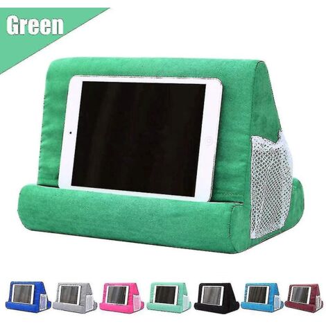 Coussin souple pour tablette, support multi-angles pour iPad et téléphone portable - Vert (1/4)