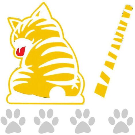 Autocollant mobile pour essuie-glace arrière de voiture, motif chat, animal - jaune (1/3)