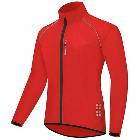 Veste de cyclisme ultralégère pour homme, imperméable et coupe-vent, taille M, rouge. (1/5)