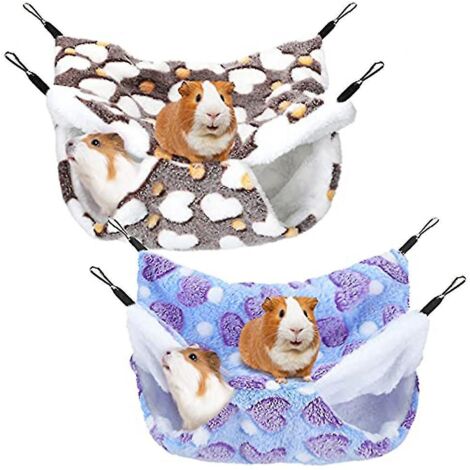2 pièces Hamac suspendu pour cobaye, rat, furet, jouet et lit pour petits animaux S-- (1/5)