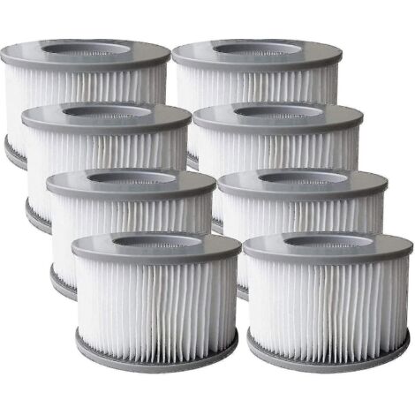 Lot de 8 cartouches filtrantes de rechange pour piscine gonflable Mspa, jacuzzi-- (1/5)