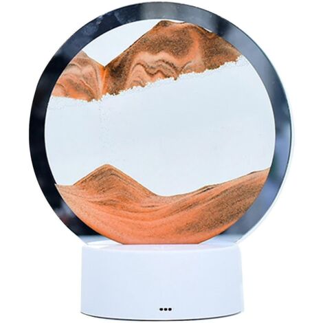 Lampe de table effet sable mouvant, veilleuse effet sable fluide pour étagère, décoration intérieure - Orange (1/4)