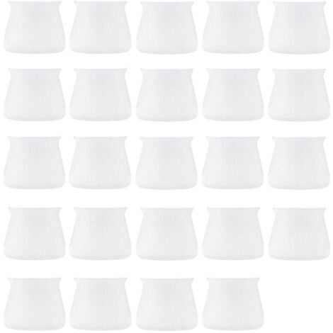 Lot de 24 embouts en silicone pour pieds de chaises - Protections pour pieds de meubles - Protège-pieds de tables et tabourets - Prévient les rayures et les bruits - Ronds et transparents en silicone (1/5)