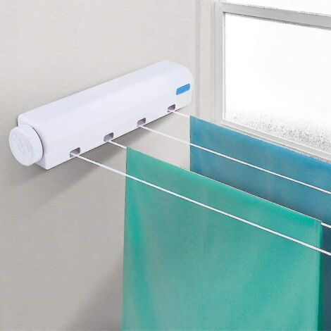 Étendoir à linge rétractable automatique à ressort - Quatre lignes (1/4)