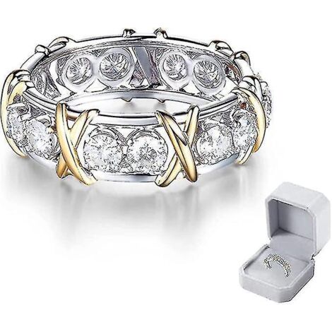 Bague en zircon magnétique en forme de croix avec diamant moissanite pleine, débloque la circulation sanguine et les ganglions lymphatiques - 5 (1/5)