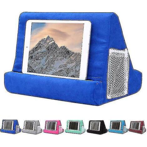 Coussin souple pour tablette, support multi-angles pour iPad et téléphone portable - Bleu (1/4)