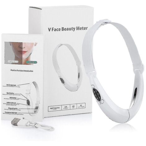 Appareil de massage V-face Beauty Meter Shaped Model EMS RF LED Lifting Réduit le double menton Amincissement - Blanc (1/5)
