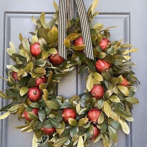 Couronne d'automne, couronne de grenades, décoration intérieure et extérieure pour mur ou fenêtre M2y6-- (1/5)