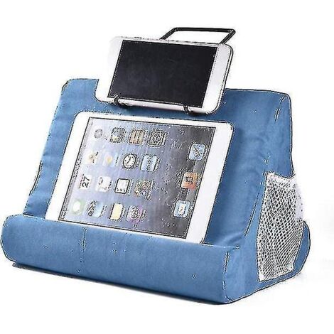 Coussin souple pour tablette, support multi-angles pour iPad et téléphone portable - Bleu clair (1/4)