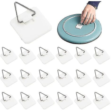100 supports muraux invisibles pour assiettes, fixations verticales pour assiettes décoratives et fournitures artistiques, 3,2 cm (1,25 pouce) (1/3)
