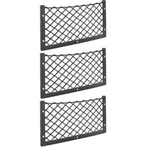 Lot de 3 filets de rangement pour voiture, 36 x 18 cm, haute élasticité, pour bagages, magazines, modèles T4, T5 et T6, pour fourgonnette, caravane, camping-car, camion. (1/4)