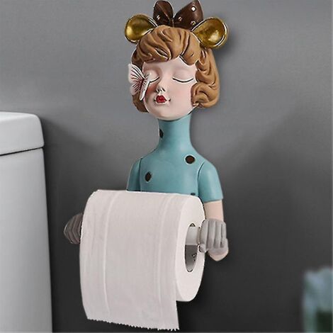 Porte-papier toilette créatif nordique 26,5 cm pour fille, distributeur de papier toilette en résine à enrouler, décoration de salle de bain et de maison (1/5)