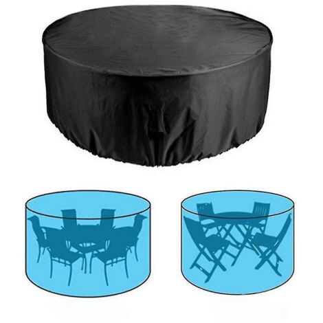 Housse de protection imperméable pour mobilier de jardin, table ronde d'extérieur, anti-décoloration - 128 x 71 cm (1/5)