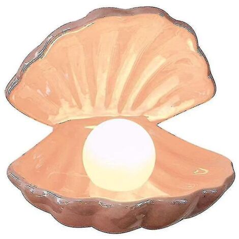 Lampe d'appoint LED Shell Pearl Light, veilleuse portable rose (1/4)