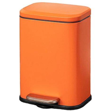 Poubelle en acier inoxydable au design astucieux pour la cuisine et la salle de bain - orange