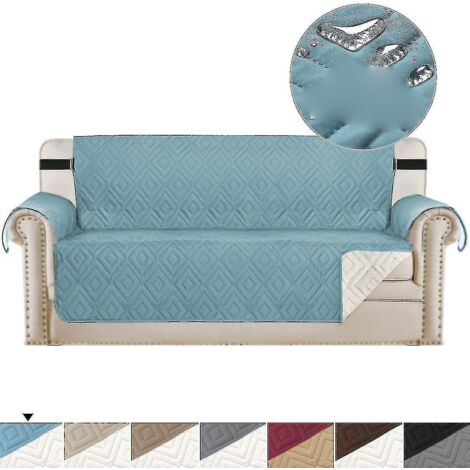 Housses universelles pour canapés d'animaux, imperméables et antidérapantes, protection pour meubles, noires - 1 place - subaoe - 3 places - Gris bleu (1/4)