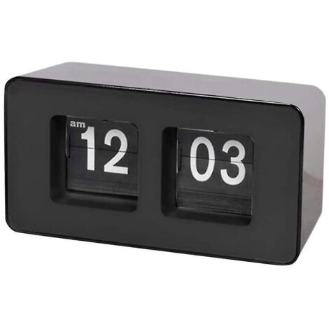 Réveil automatique à affichage page descendante, horloge rétro classique, horloge de bureau numérique, pour chambre à coucher (noir, meilleure vente)