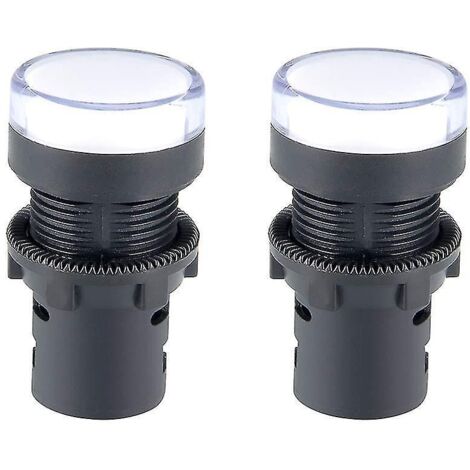 2 voyants lumineux AC/DC, LED jaunes, montage encastré 22 mm (7/8") - Blanc (1/5)
