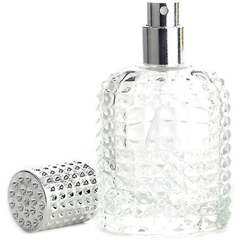 Vaporisateur de parfum/eau de Cologne vide et rechargeable en verre transparent, 30 ml, argenté. (1/5)