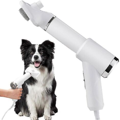 Brosse séchante pour chien, séchage du pelage, toilettage 2 en 1 avec brosse carde, sèche-animaux silencieux avec peigne amovible, portable et silencieux, 3-AU-Rose (1/5)