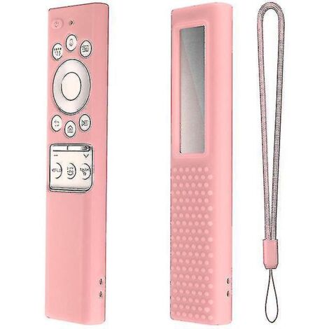 Étui de protection réutilisable pour télécommande, antidérapant et anti-poussière, compatible avec les téléviseurs intelligents Samsung HD 4K BN59. Avec dragonne et lavable. Couleur : rose. (1/4)