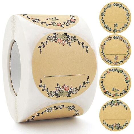 500 étiquettes autocollantes en papier kraft de 5 cm, pour pots de confiture (type 1). (1/4)