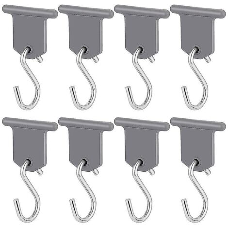 Lot de 8 crochets pour auvent de camping, supports pour auvent de camping-car, supports pour guirlandes lumineuses de fête pour camping-car, caravane et camping-car (1/5)