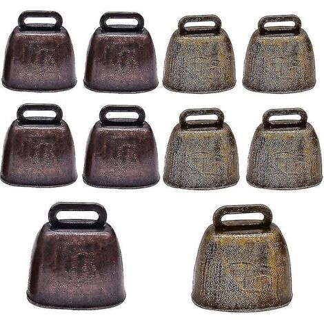 Cloches pour vaches, 10 cloches en métal cuivre style vintage, mini cloches pour chèvres, chevaux et moutons. (1/5)